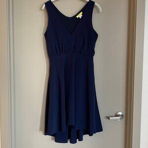 Modcloth (Yellow Star) Navy Sleeveless V-Neck Dress